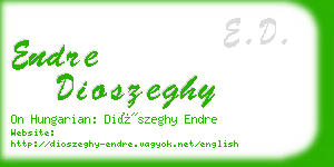 endre dioszeghy business card